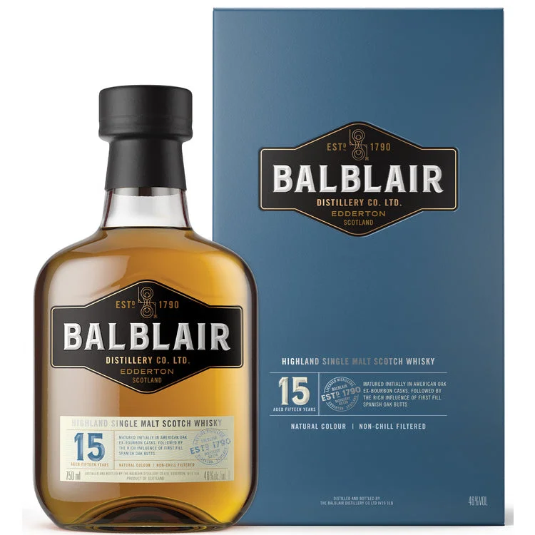 BALBLAIR SINGLE MALT SCOTCH 15 YR 92 750ML