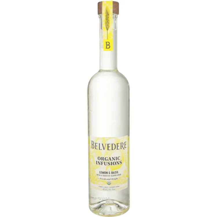 BELVEDERE ORGANIC INFUSIONS LEMON & BASIL FLAVORED VODKA 80 750ML